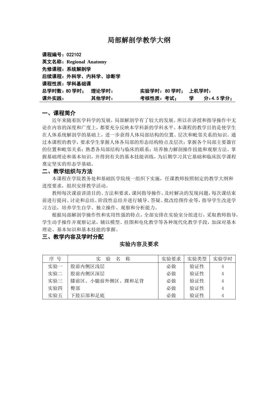 局部解剖学教学大纲_第1页