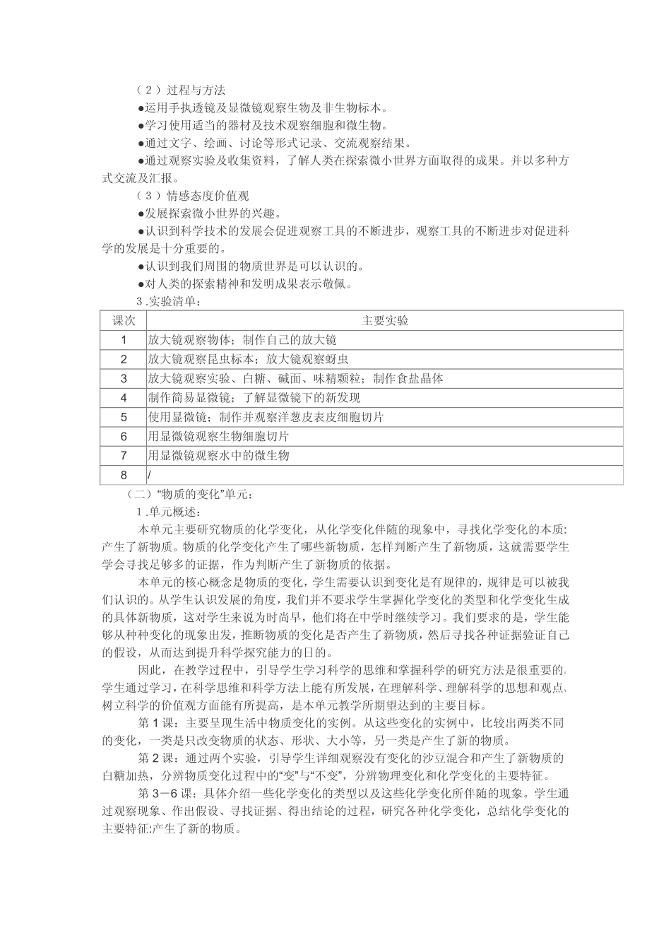 教科版小学科学六年级下册教学工作计划_第3页