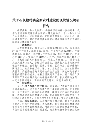 关于石灰塘村委会新农村建设的现状情况调研报告 (2)