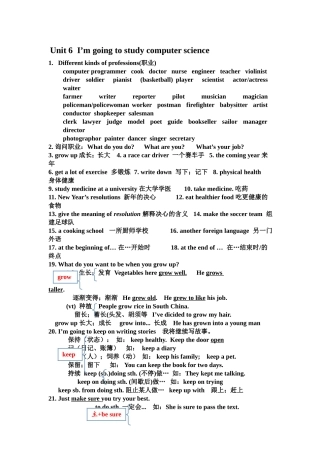 新版八年级unit6知识点与练习