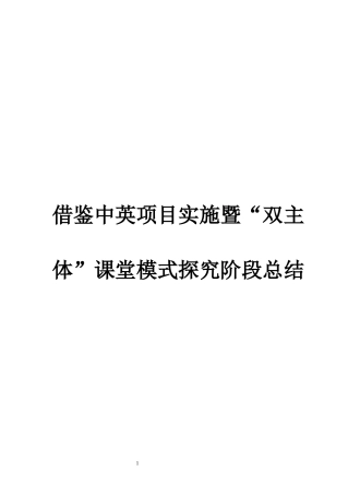 中英项目实施阶段总结3