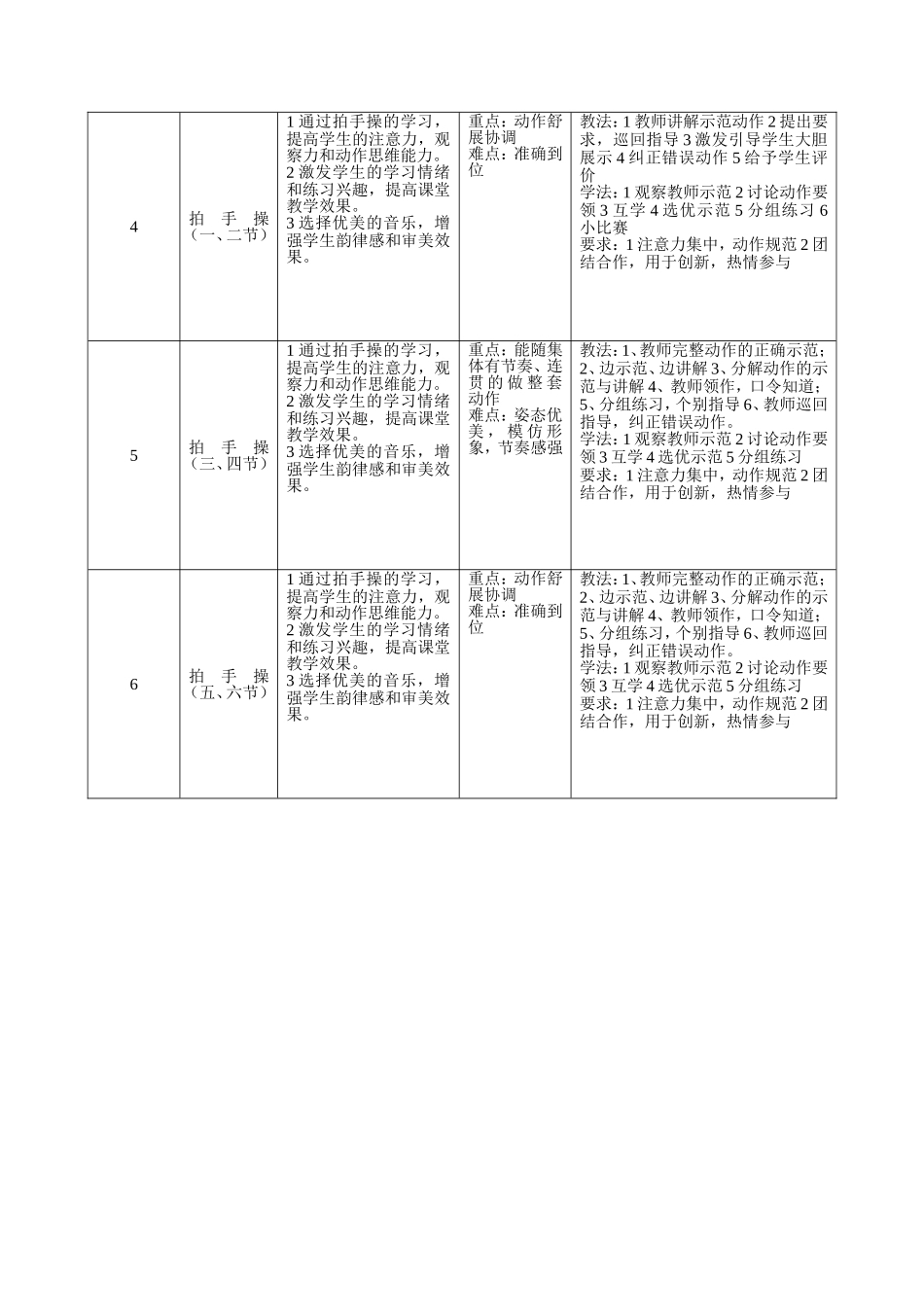 基本体操单元教学计划_第3页