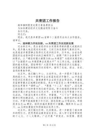 共青团工作报告 (2)