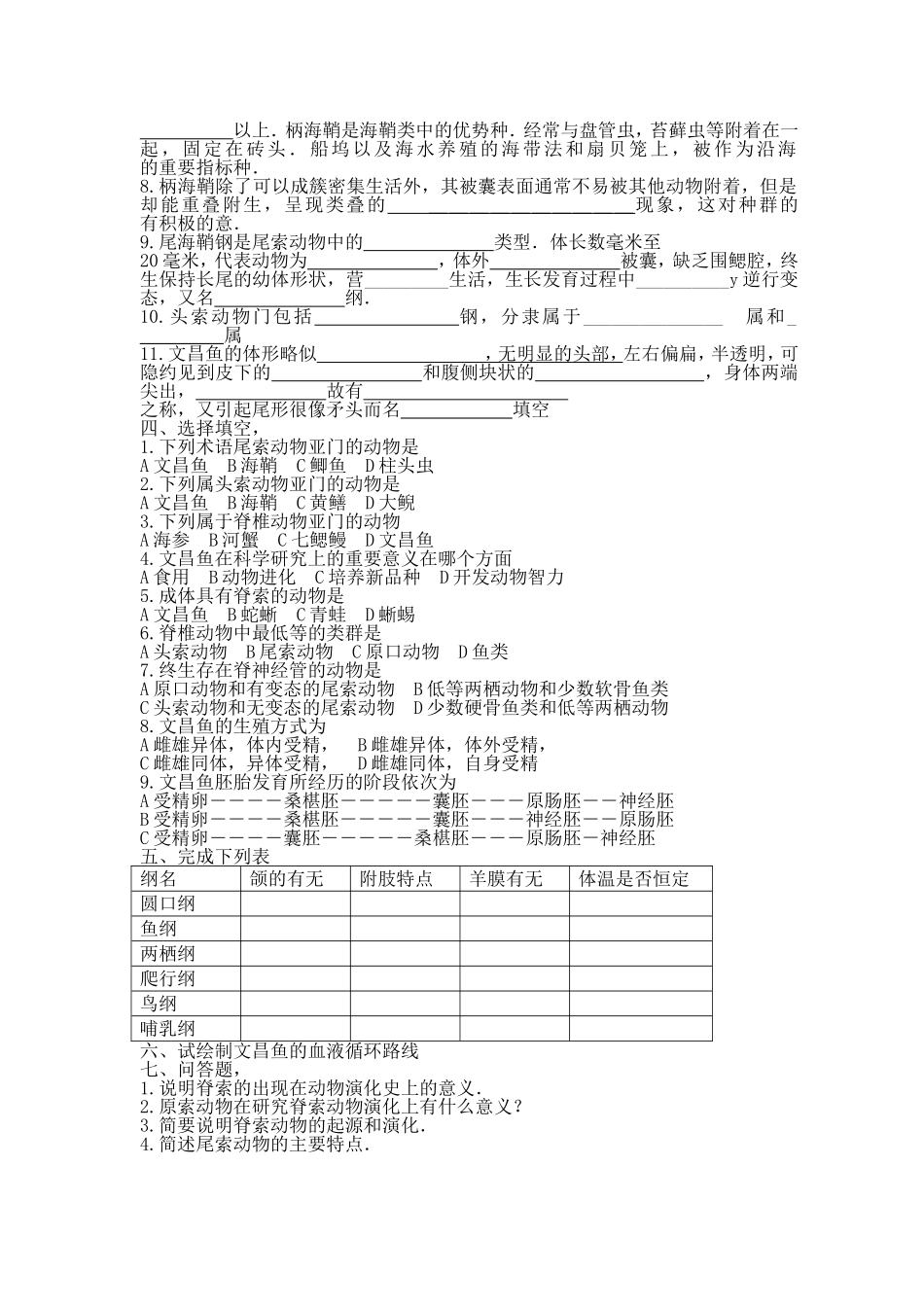 脊椎动物学复习【上部】_第2页