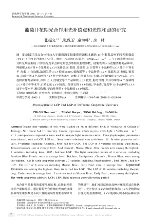 光的适应能力 ,L S P能够反应不同品种对强光的适 应能力 [6