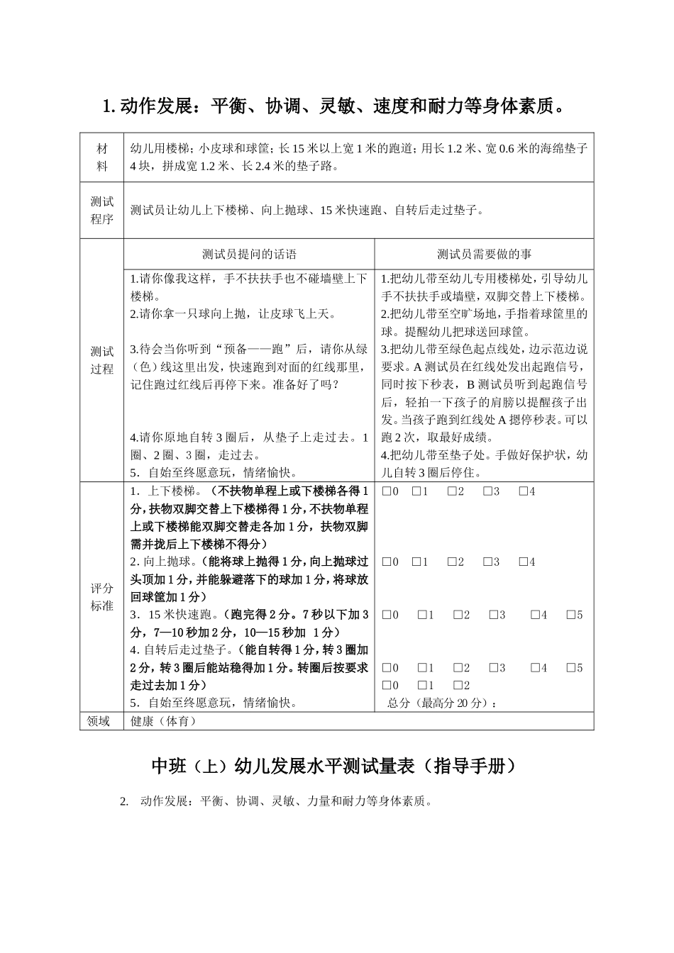 健康领域幼儿发展评价(小中大)_第2页