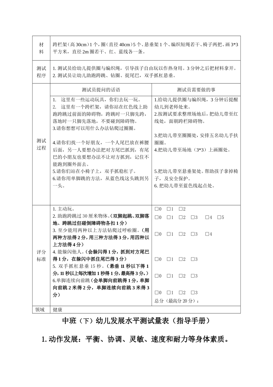 健康领域幼儿发展评价(小中大)_第3页