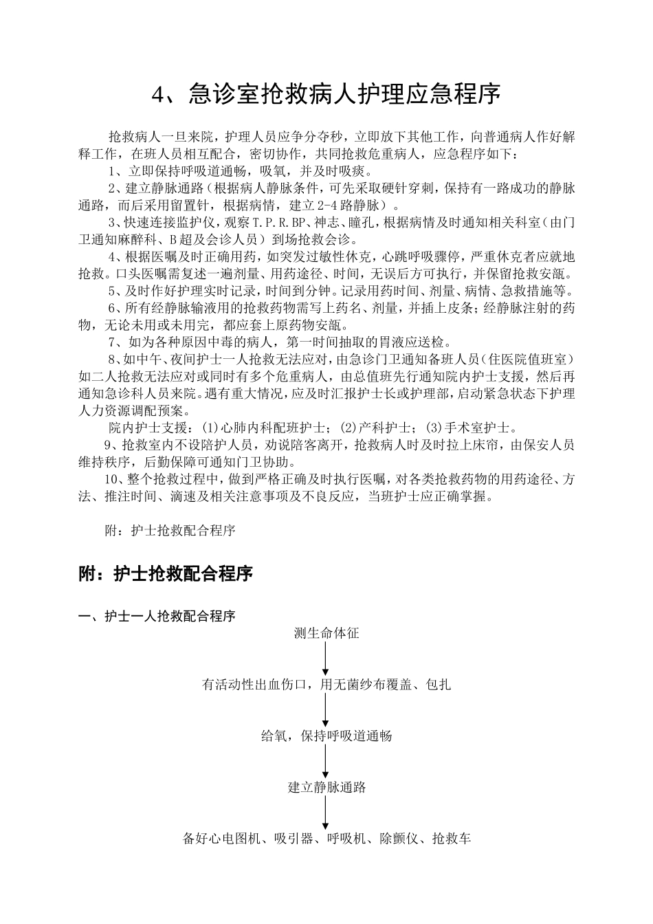 急诊室抢救病人护理应急程序2012_第1页