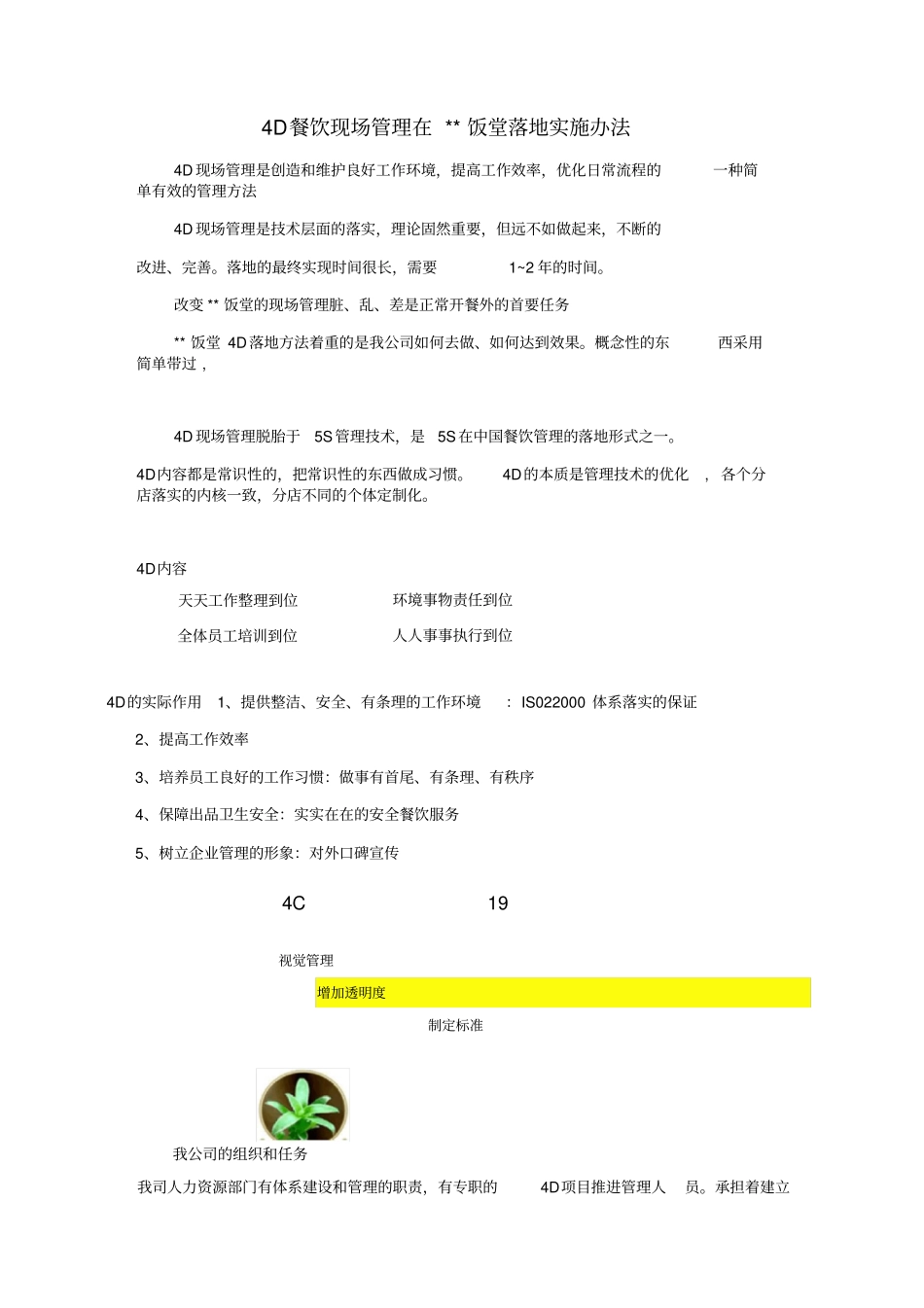 4D餐饮实施方案最新版本_第1页