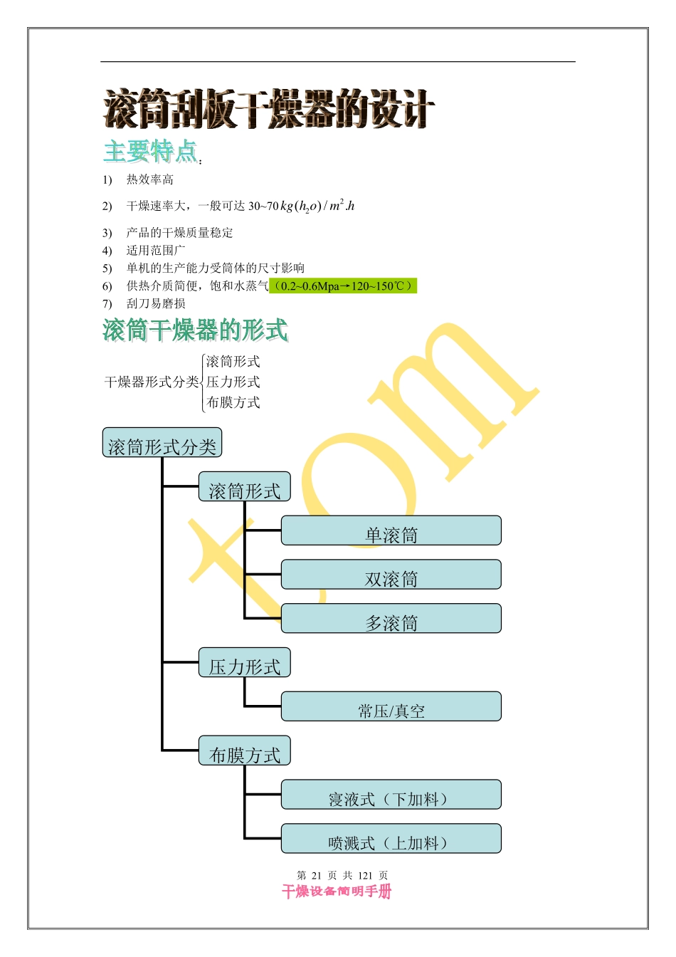 干燥设备简明手册-滚筒刮板干燥器_第1页