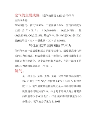 空气的主要成份.
