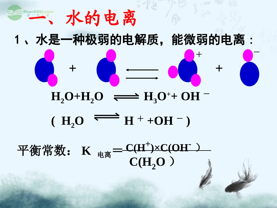 黑龙江省虎林市高中化学 2.2《水的电离和溶液的酸碱性》课件2 新人教版选修4_第2页