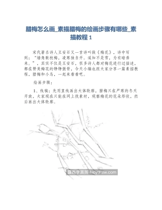 腊梅怎么画_素描腊梅的绘画步骤有哪些_素描教程1