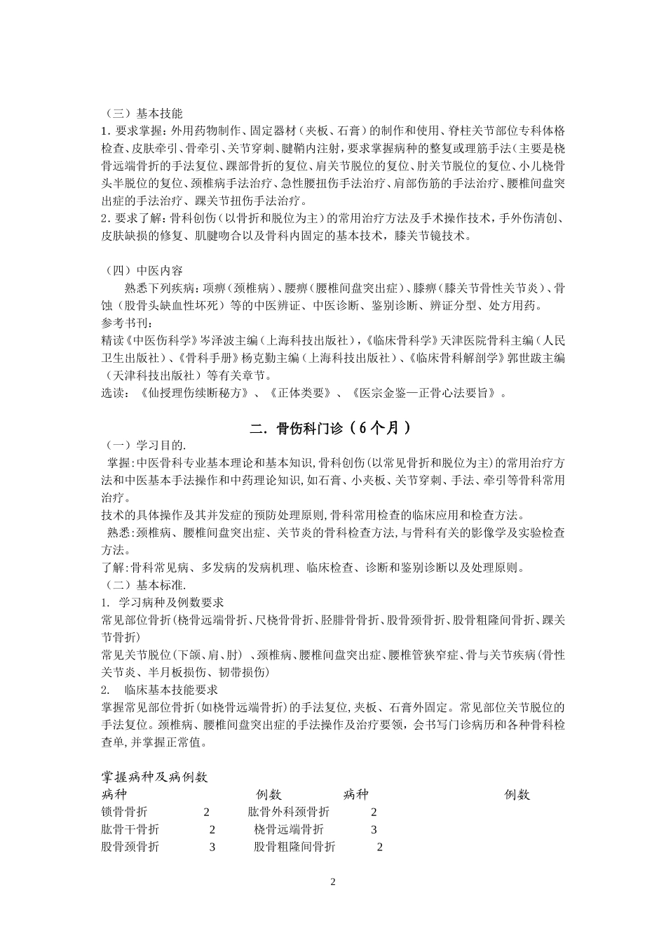 骨伤科培养细则_第2页