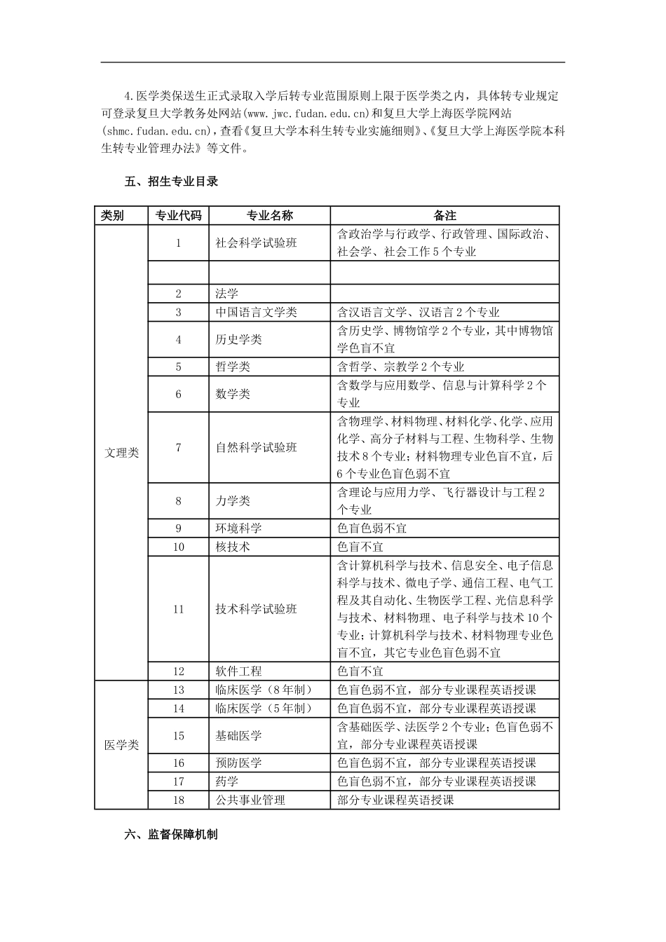复旦大学2013年保送生(非外语类)招生简章_第2页
