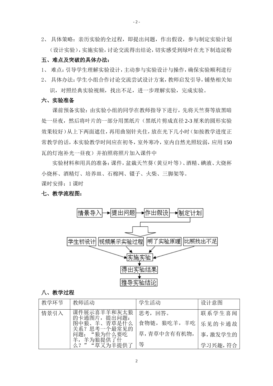 探究阳光与有机物的关系教学设计吴红_第2页