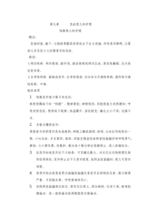 惊厥患儿的护理
