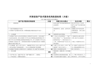 河南省助产技术服务机构检查标准(乡级)