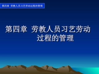 劳教人员习艺过程管理