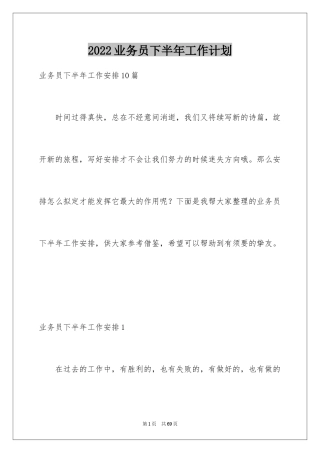 2024业务员下半年工作计划_1