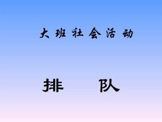大班社会活动排队