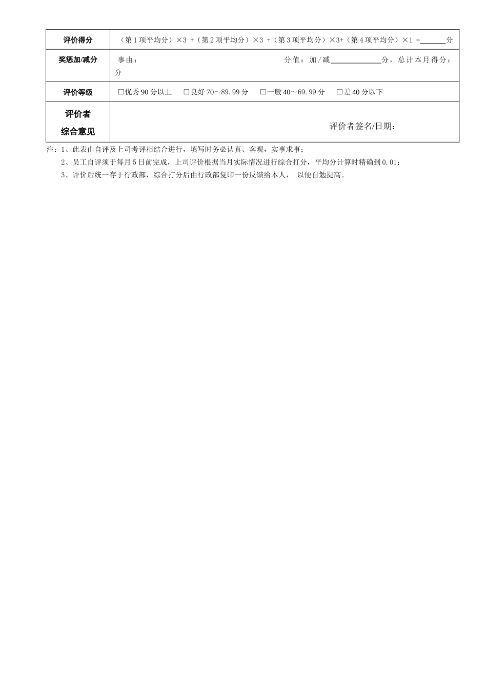 公司员工绩效考核表10(1)_第2页