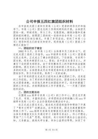 公司申报五四红旗团组织材料