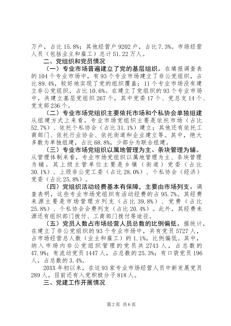 关于专业市场非公党建工作抽样调查情况的报告_第2页