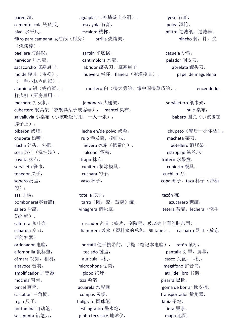 家具词汇西班牙语_第2页