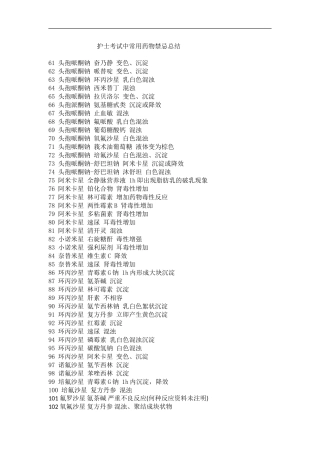 护士考试中常用药物禁忌总结