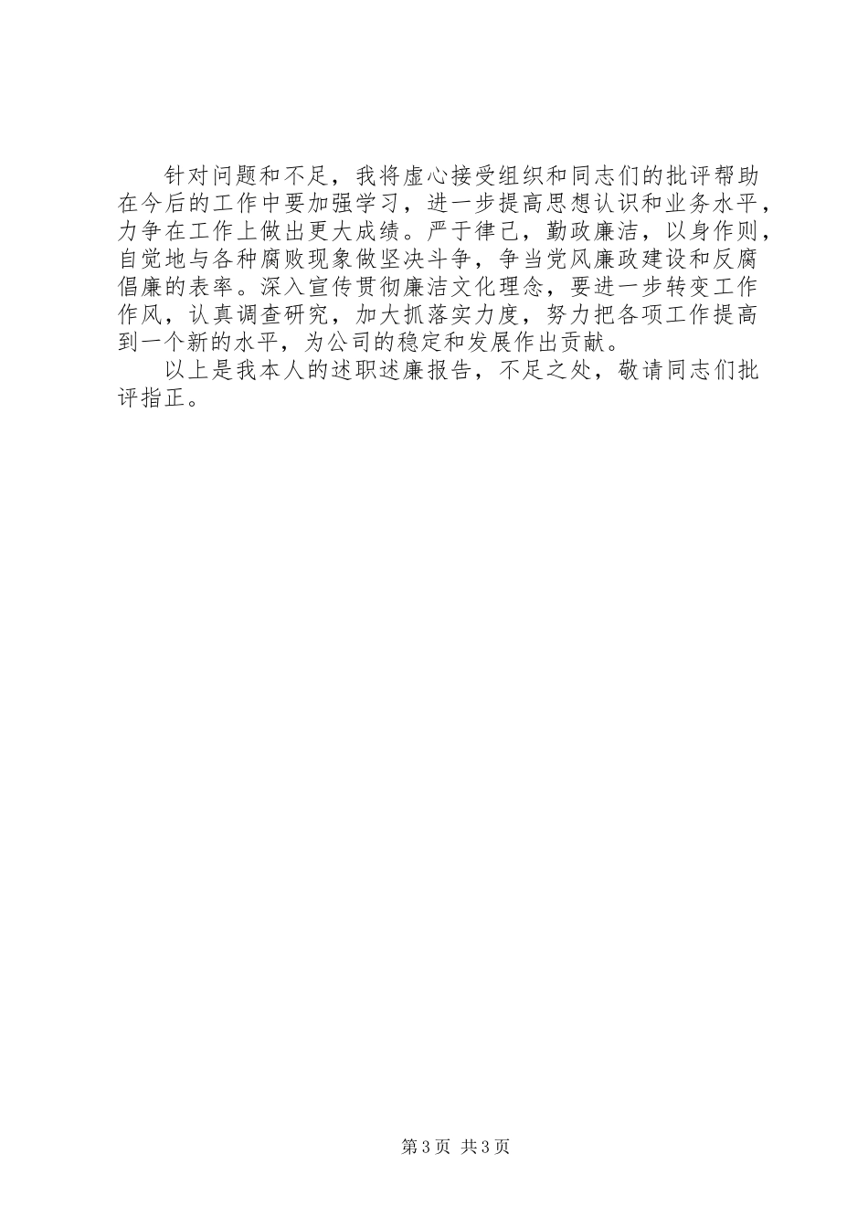 公司管理人述职述廉报告_第3页