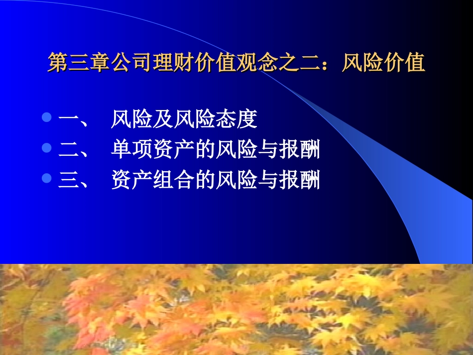 公司理财课件第三章风险与收益_第1页