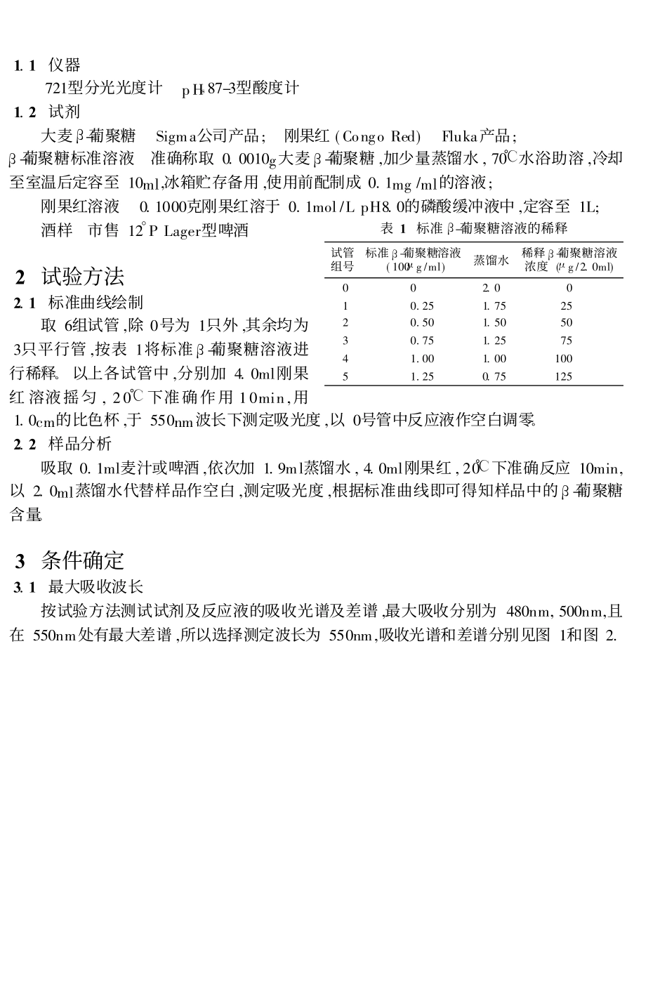 刚果红法测定麦汁葡聚糖_第2页