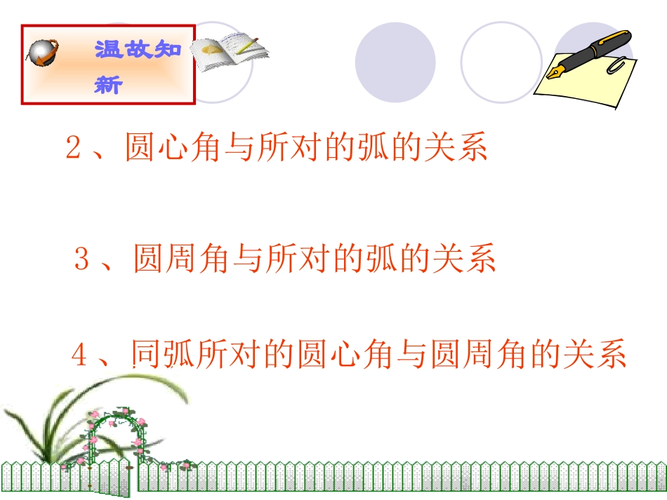 北师大版初中九年下332圆周角和圆心角的关系课件_第3页