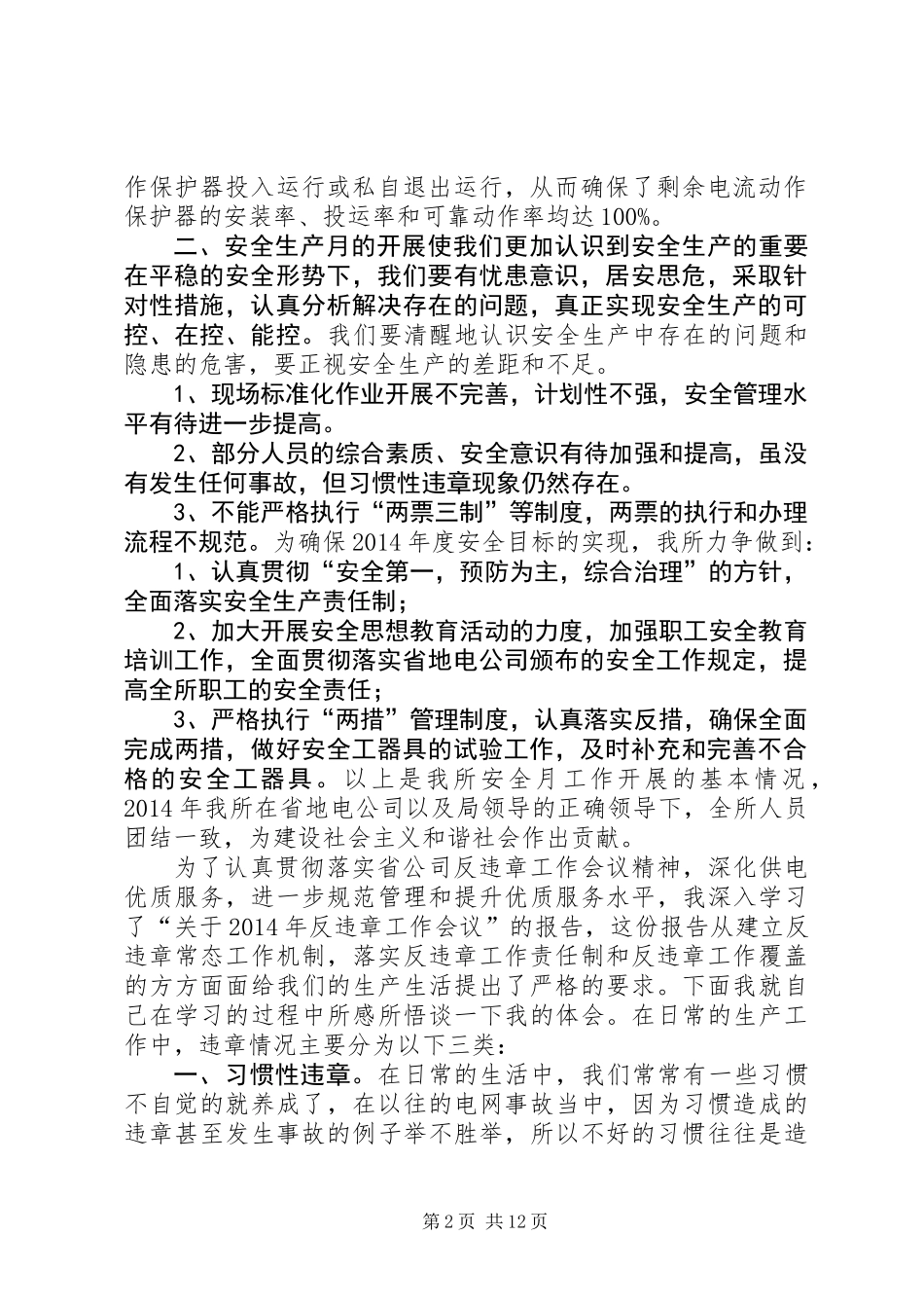 供电所安全工作总结(精选多篇)_第2页