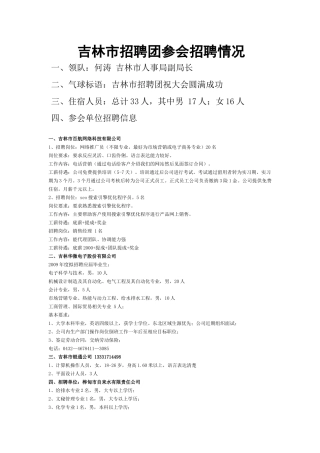 吉林省吉林市人才招聘团37家-就业网首页