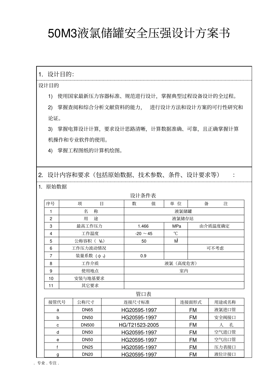 50M3液氯储罐安全压强设计方案_第1页