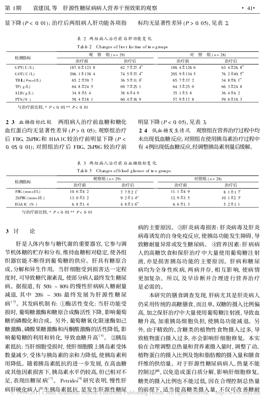 肝源性糖尿病病人营养干预效果的观察_第3页
