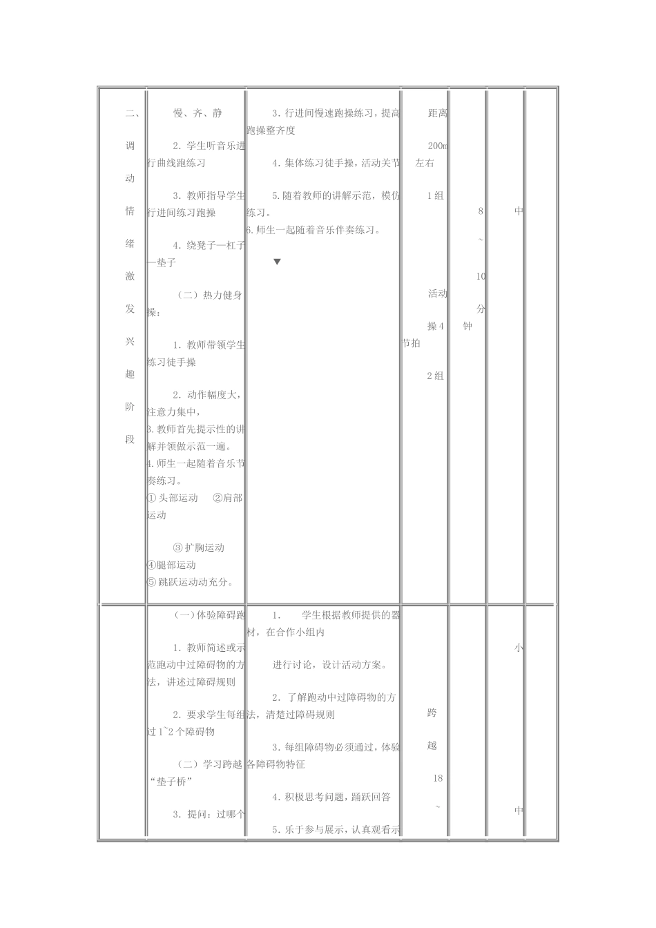 障碍跑实践课课时教案_第2页