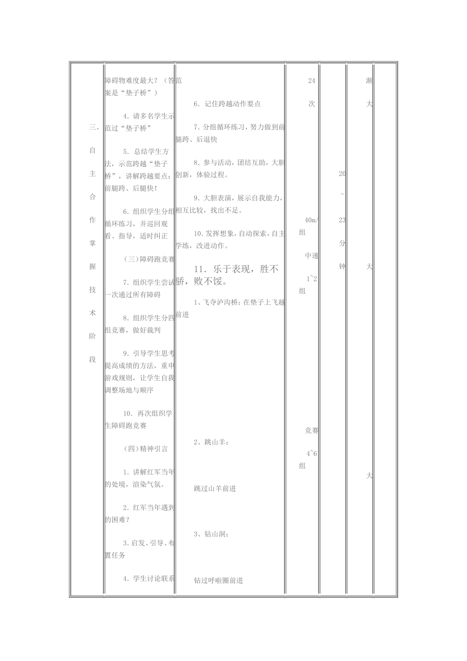 障碍跑实践课课时教案_第3页