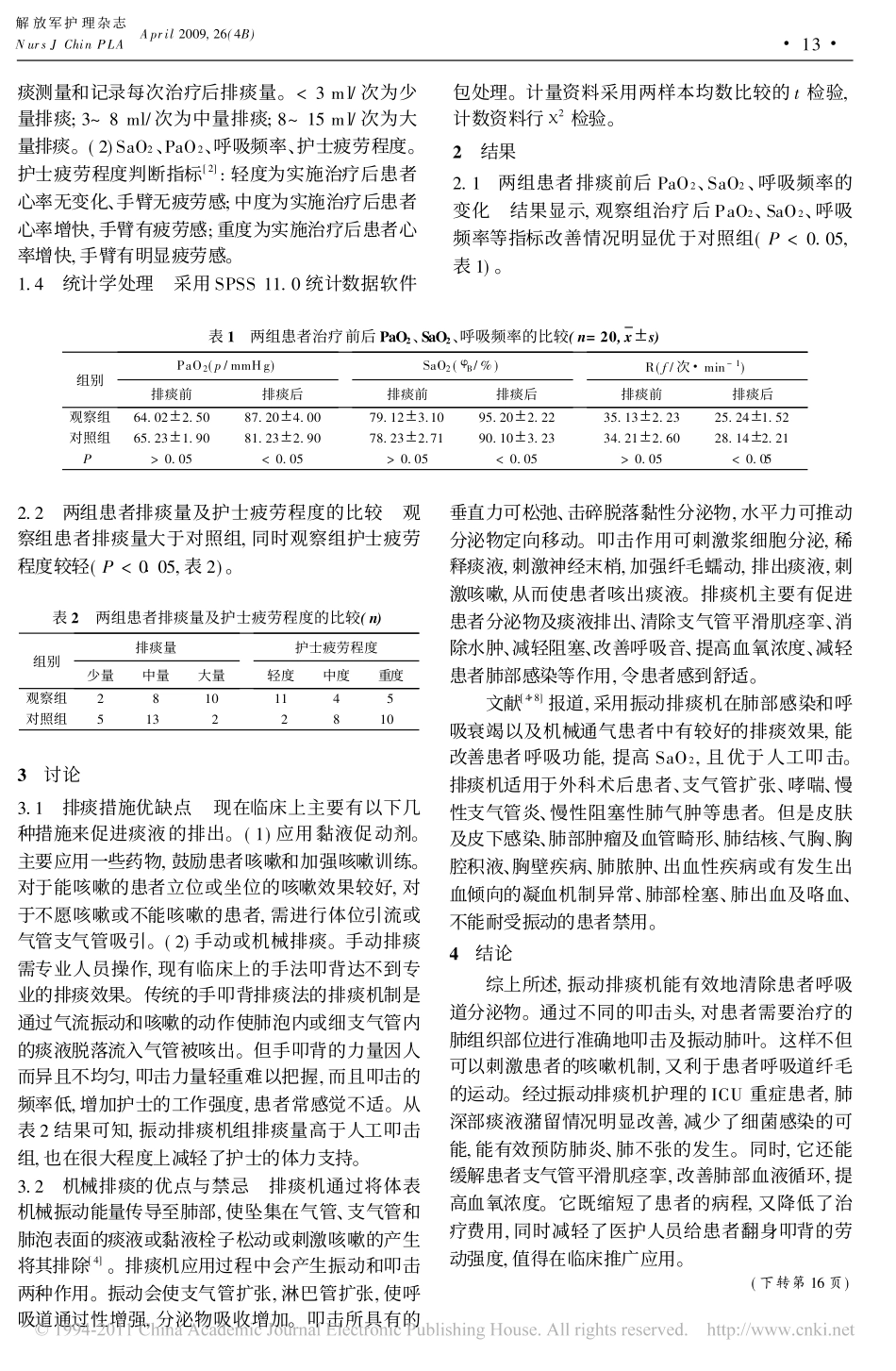 机械排痰法与传统叩击排痰法排痰效果的比较_曾嘉涛_第2页