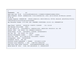 化妆品成分字典(全+A-Z)