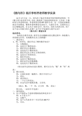 《数与形》临沂李彬然老师教学实录