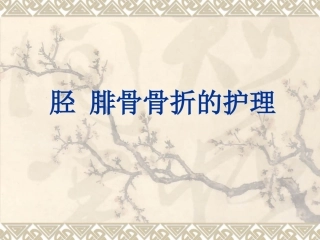 胫腓骨骨折护理