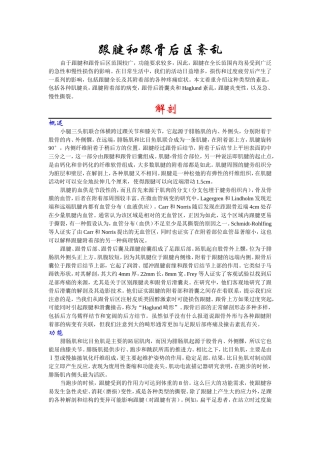 跟腱和跟骨后区紊乱