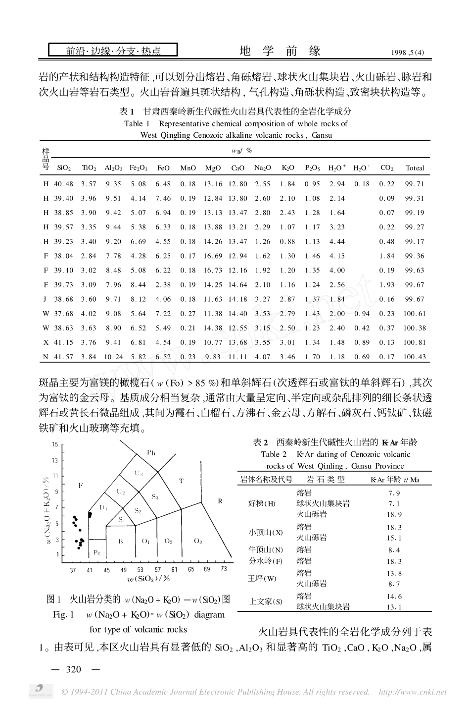 甘肃西秦岭新生代碱性火山岩的Sr_Nd同位素及微量元素地球化学特征_第2页