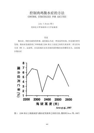 控制肉鸡腹水症的方法