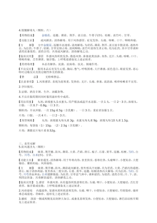 国家基本药物(中成药)部分