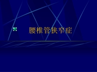 课件 腰椎管狭窄症