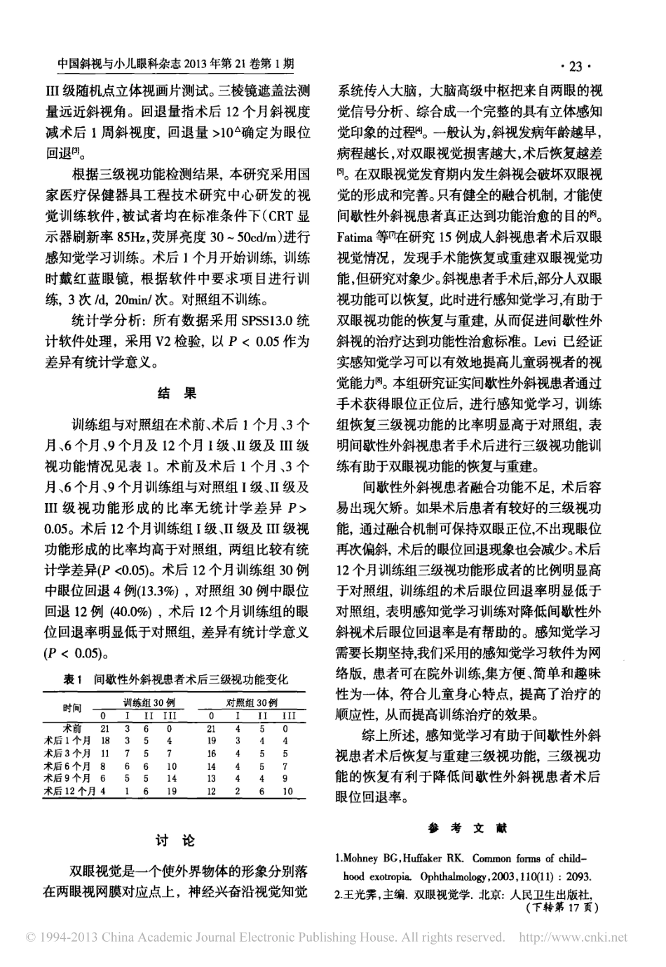 感知觉学习对间歇性外斜视患者术后视功能的影响_俞佳伟_第2页